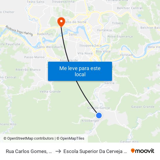 Rua Carlos Gomes, 28-80 to Escola Superior Da Cerveja E Malte map