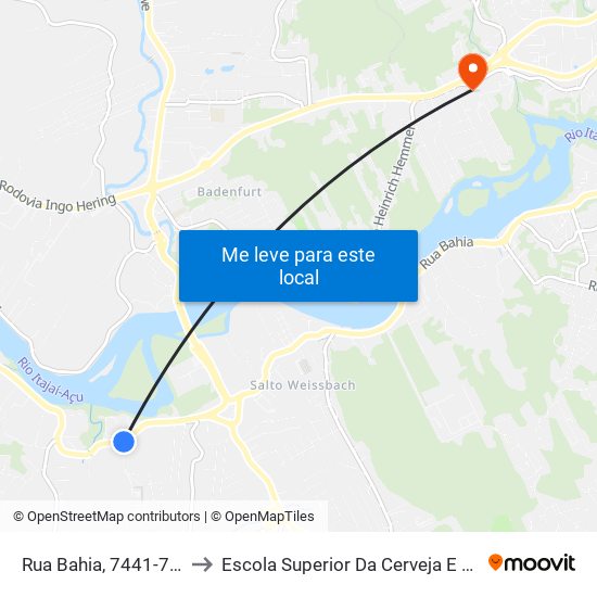 Rua Bahia, 7441-7471 to Escola Superior Da Cerveja E Malte map