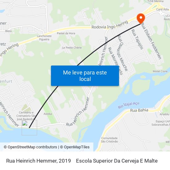 Rua Heinrich Hemmer, 2019 to Escola Superior Da Cerveja E Malte map