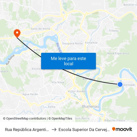 Rua República Argentina, 2157 to Escola Superior Da Cerveja E Malte map
