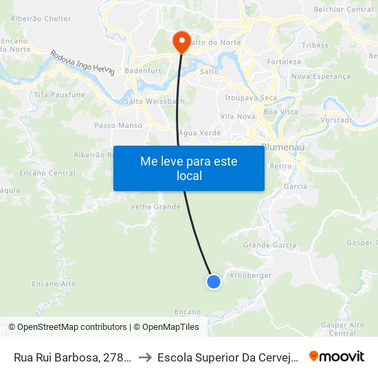 Rua Rui Barbosa, 2780-2808 to Escola Superior Da Cerveja E Malte map