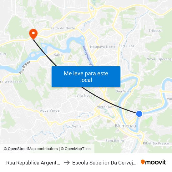 Rua República Argentina, 888 to Escola Superior Da Cerveja E Malte map