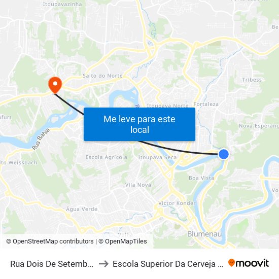 Rua Dois De Setembro, 1-5 to Escola Superior Da Cerveja E Malte map