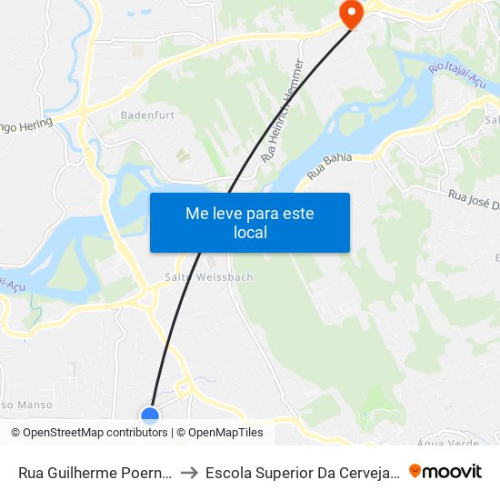 Rua Guilherme Poerner, 491 to Escola Superior Da Cerveja E Malte map