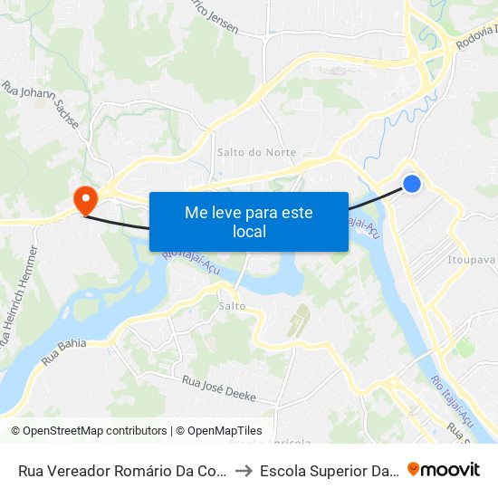 Rua Vereador Romário Da Conceição Badia, 218-316 to Escola Superior Da Cerveja E Malte map