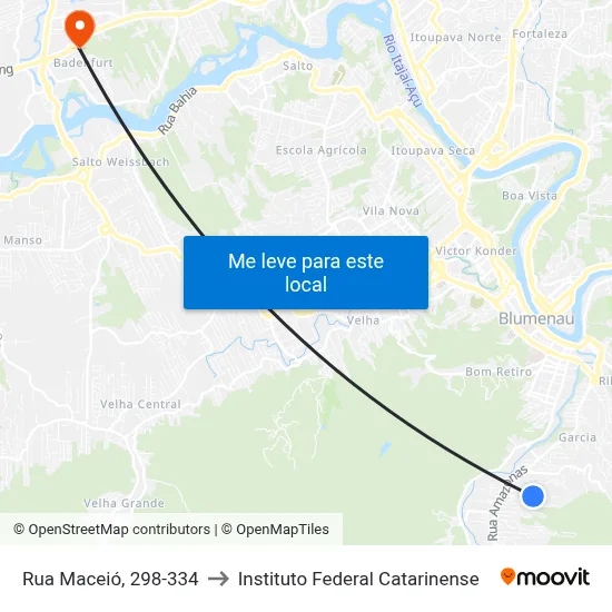 Rua Maceió, 298-334 to Instituto Federal Catarinense map