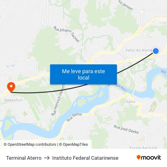 Terminal Aterro to Instituto Federal Catarinense map