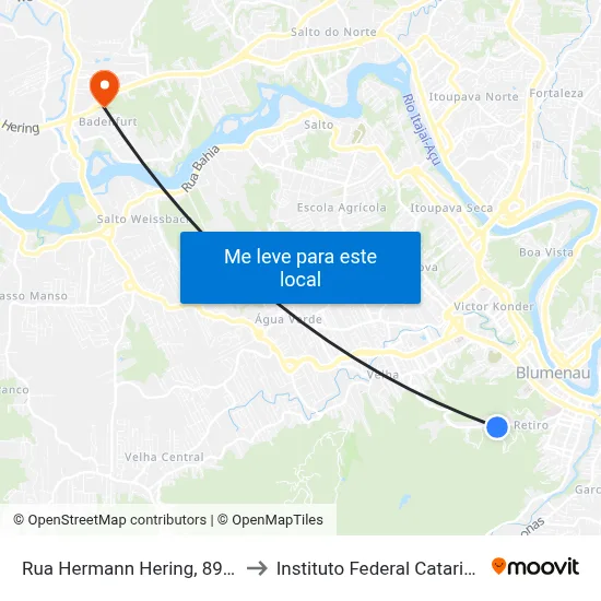 Rua Hermann Hering, 899-999 to Instituto Federal Catarinense map