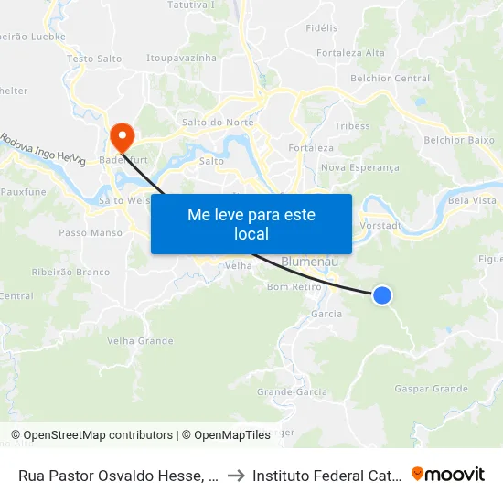 Rua Pastor Osvaldo Hesse, 1880-1910 to Instituto Federal Catarinense map