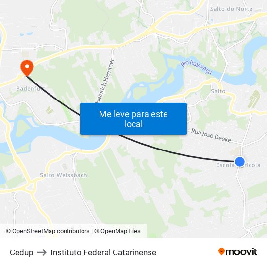 Cedup to Instituto Federal Catarinense map
