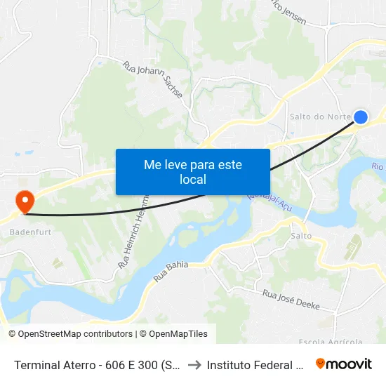 Terminal Aterro - 606 E 300 (Sentido Fortaleza) to Instituto Federal Catarinense map