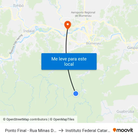 Ponto Final - Rua Minas Da Prata to Instituto Federal Catarinense map