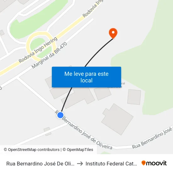 Rua Bernardino José De Oliveira, 115 to Instituto Federal Catarinense map