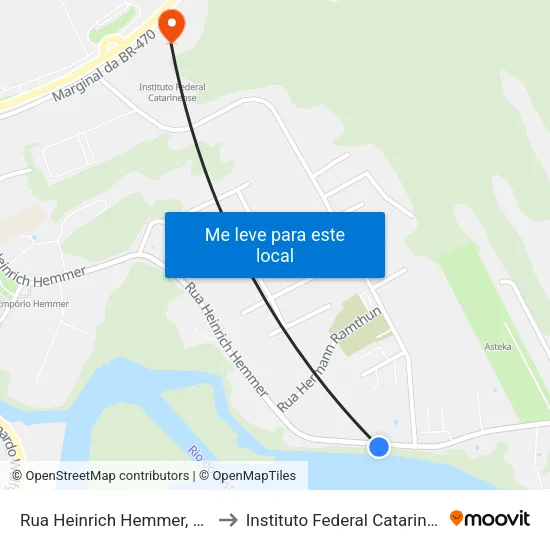 Rua Heinrich Hemmer, 2019 to Instituto Federal Catarinense map