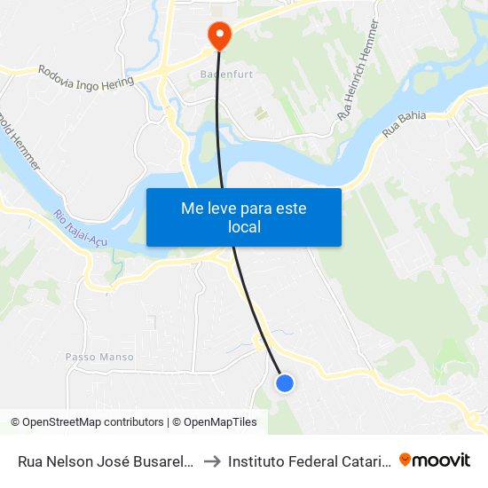 Rua Nelson José Busarello, 246 to Instituto Federal Catarinense map