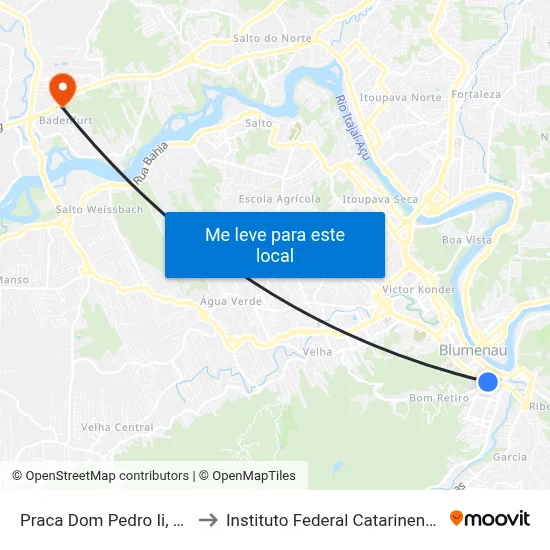 Praca Dom Pedro Ii, 26 to Instituto Federal Catarinense map
