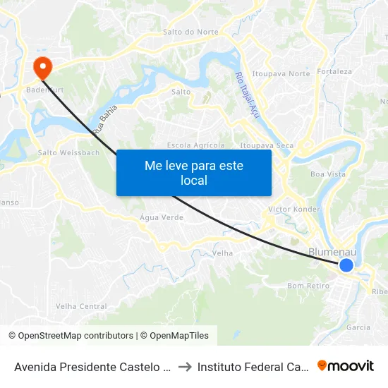 Avenida Presidente Castelo Branco, 504 to Instituto Federal Catarinense map