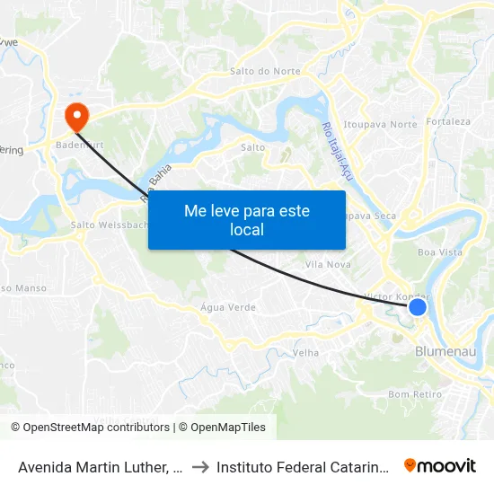 Avenida Martin Luther, 459 to Instituto Federal Catarinense map
