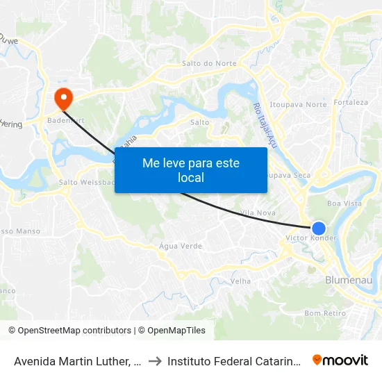 Avenida Martin Luther, 833 to Instituto Federal Catarinense map