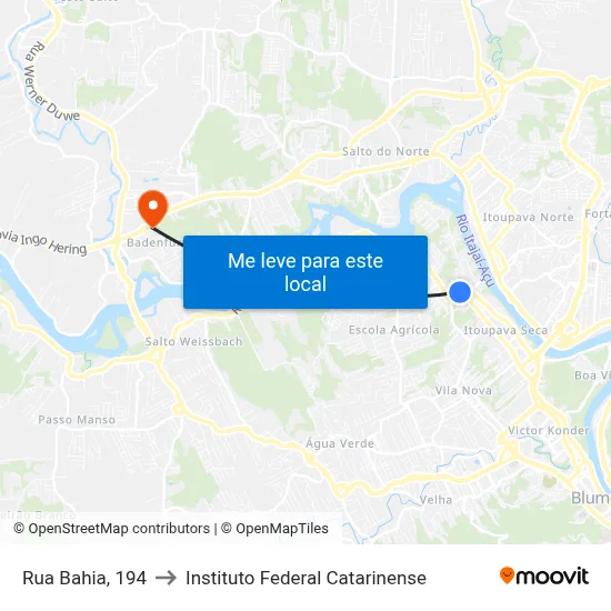 Rua Bahia, 194 to Instituto Federal Catarinense map