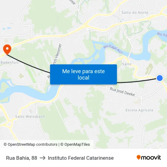 Rua Bahia, 88 to Instituto Federal Catarinense map