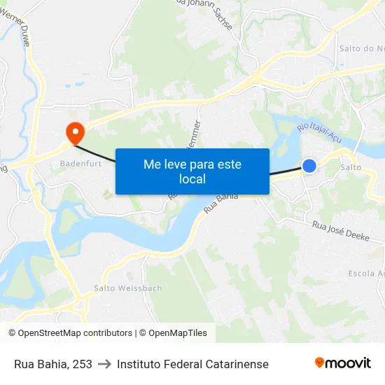 Rua Bahia, 253 to Instituto Federal Catarinense map