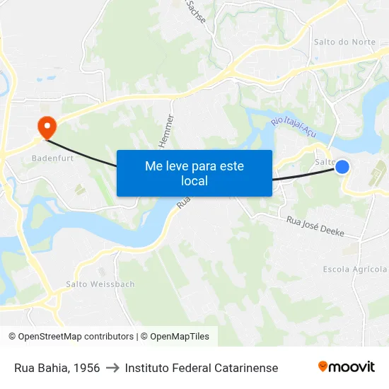 Rua Bahia, 1956 to Instituto Federal Catarinense map