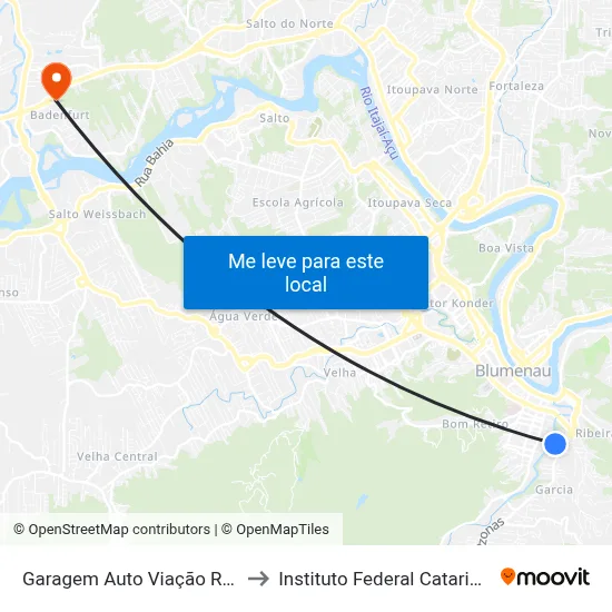 Garagem Auto Viação Rainha to Instituto Federal Catarinense map