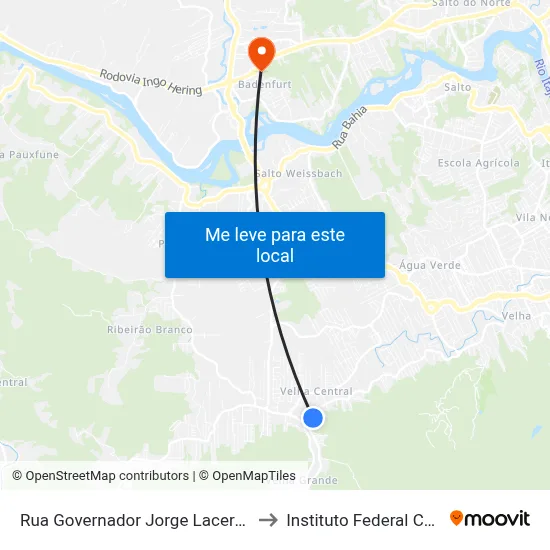 Rua Governador Jorge Lacerda, 3271-3293 to Instituto Federal Catarinense map