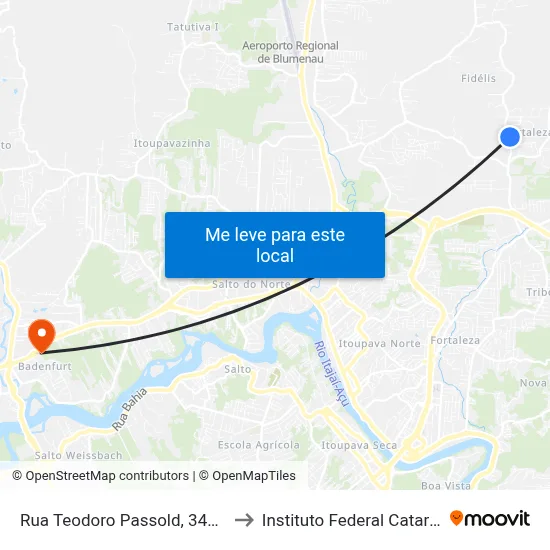 Rua Teodoro Passold, 3455-3535 to Instituto Federal Catarinense map