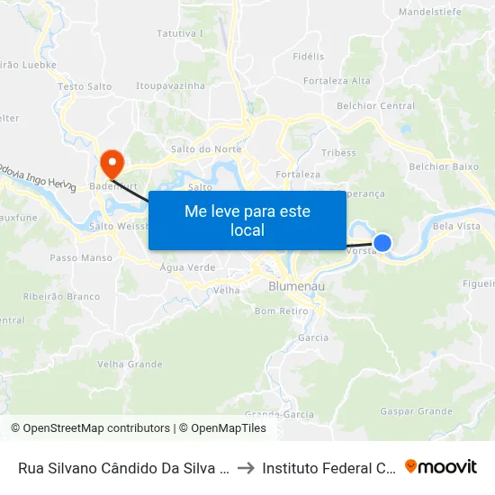 Rua Silvano Cândido Da Silva Sênior, 652-772 to Instituto Federal Catarinense map