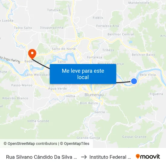 Rua Silvano Cândido Da Silva Sênior, 3945-4107 to Instituto Federal Catarinense map