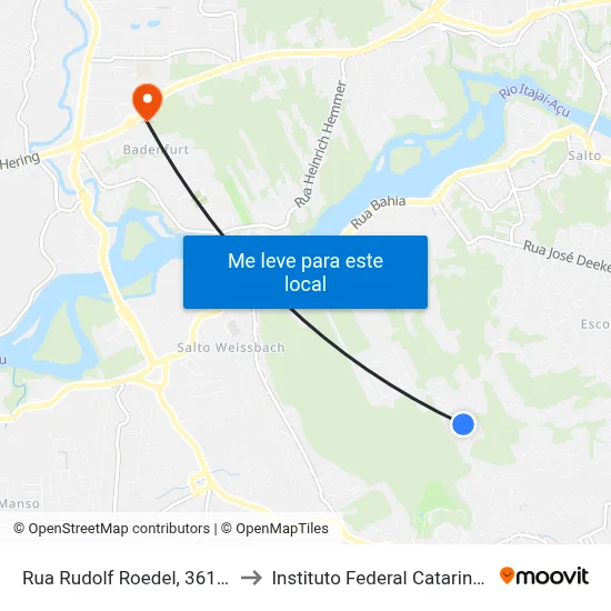 Rua Rudolf Roedel, 361-495 to Instituto Federal Catarinense map