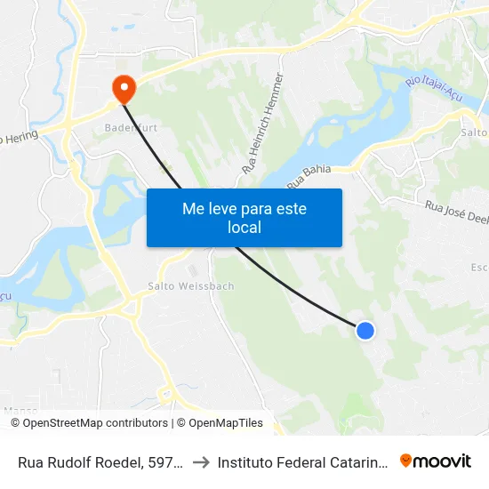 Rua Rudolf Roedel, 597-723 to Instituto Federal Catarinense map