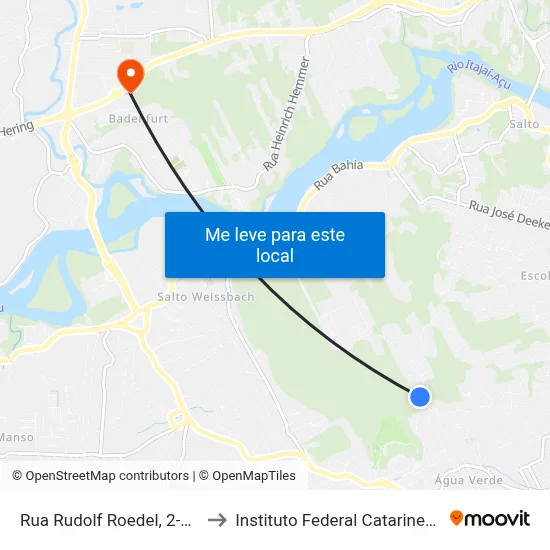 Rua Rudolf Roedel, 2-218 to Instituto Federal Catarinense map