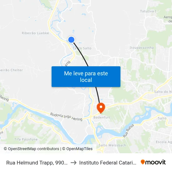 Rua Helmund Trapp, 990-1028 to Instituto Federal Catarinense map