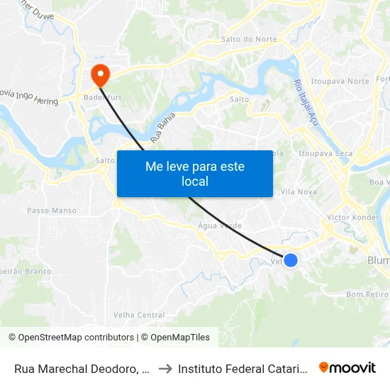 Rua Marechal Deodoro, 19-83 to Instituto Federal Catarinense map