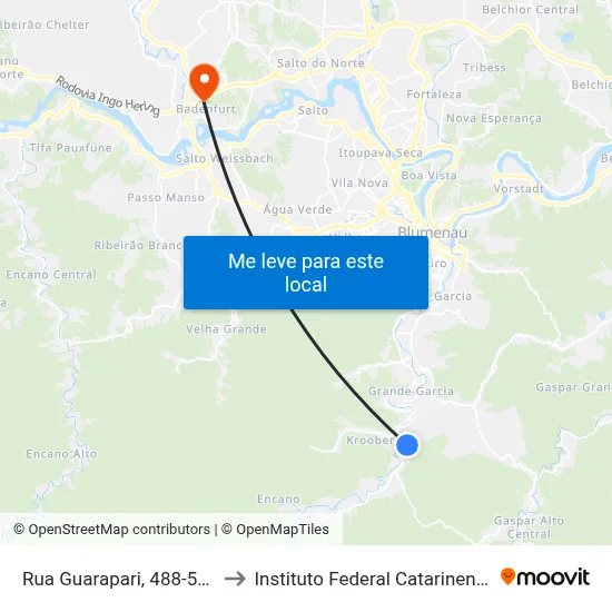 Rua Guarapari, 488-538 to Instituto Federal Catarinense map