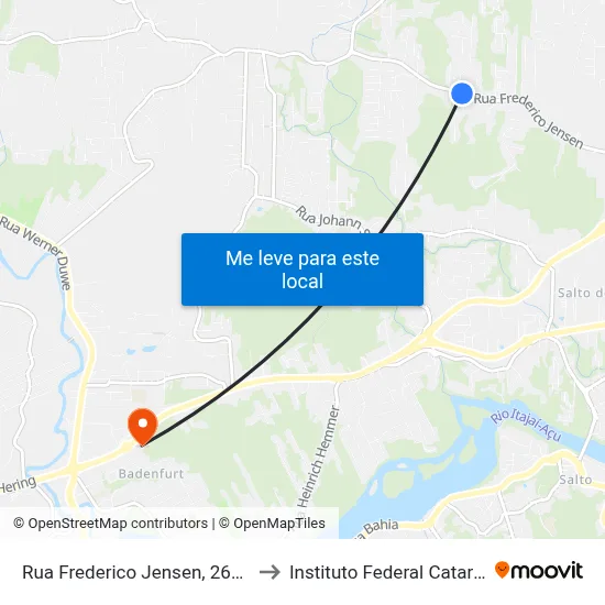Rua Frederico Jensen, 2696-2732 to Instituto Federal Catarinense map