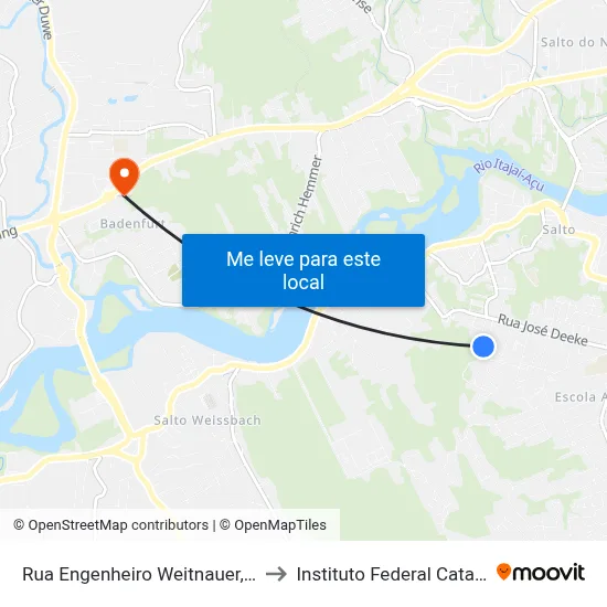 Rua Engenheiro Weitnauer, 154-238 to Instituto Federal Catarinense map