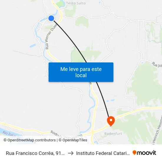 Rua Francisco Corrêa, 914-1156 to Instituto Federal Catarinense map