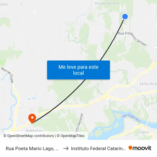 Rua Poeta Mario Lago, 87-91 to Instituto Federal Catarinense map