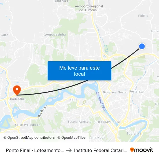 Ponto Final - Loteamento Piske to Instituto Federal Catarinense map