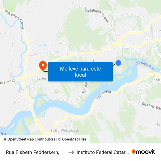 Rua Elsbeth Feddersern, 242-460 to Instituto Federal Catarinense map