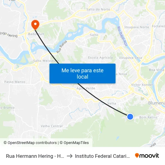 Rua Hermann Hering - Hering to Instituto Federal Catarinense map