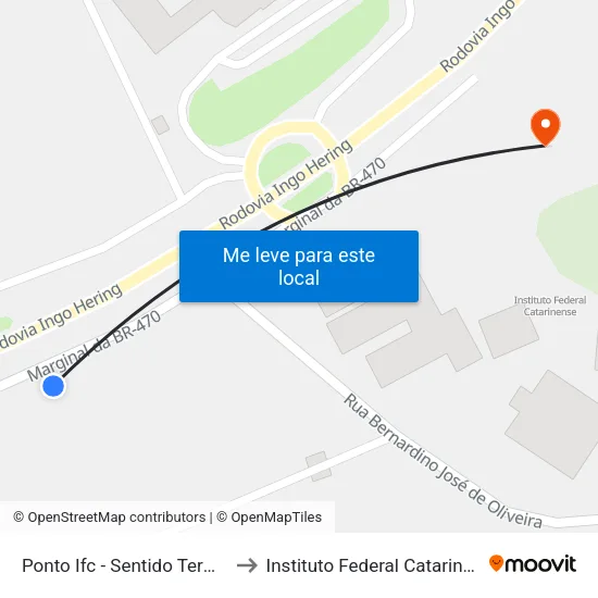 Ponto Ifc - Sentido Terminal to Instituto Federal Catarinense map