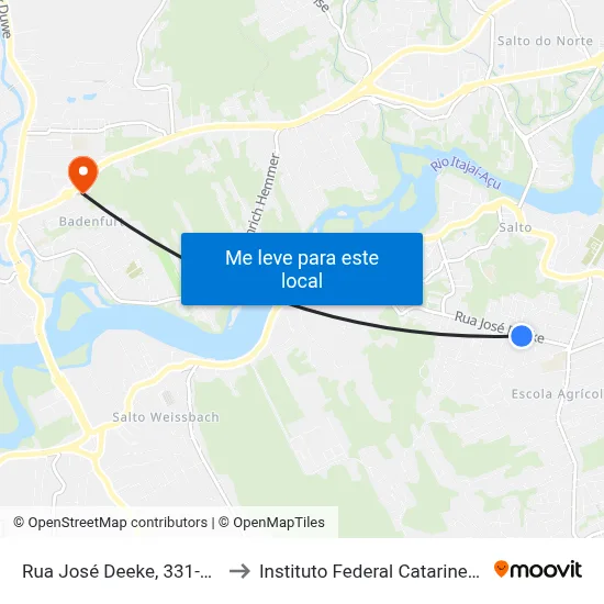 Rua José Deeke, 331-401 to Instituto Federal Catarinense map