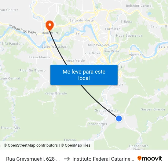 Rua Grevsmuehl, 628-742 to Instituto Federal Catarinense map