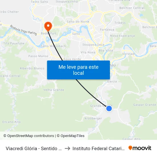 Viacredi Glória - Sentido Bairro to Instituto Federal Catarinense map