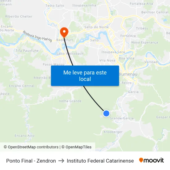 Ponto Final - Zendron to Instituto Federal Catarinense map